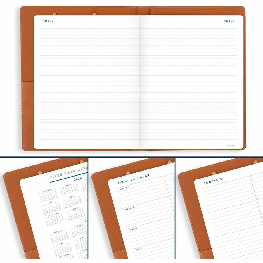 Image of AT-A-GLANCE® Signature Collection Monthly Clipfolio, 11 x 8, Distressed Brown Cover, 13-Month: Jan 2025 to Jan 2026