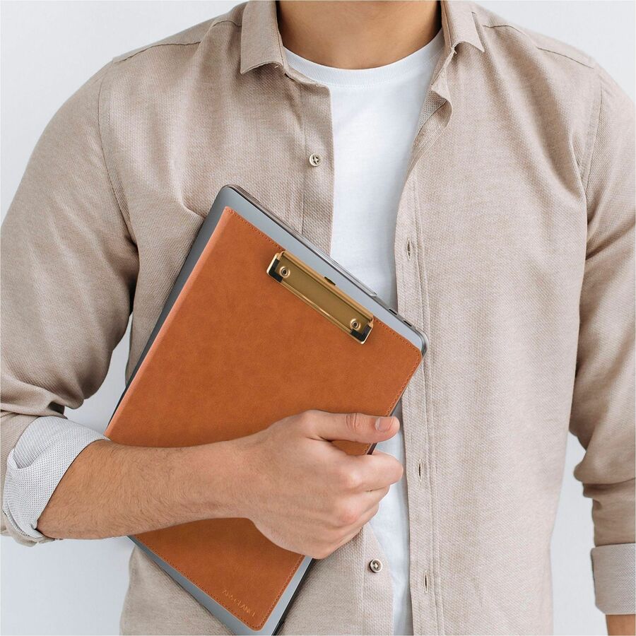 Image of AT-A-GLANCE® Signature Collection Monthly Clipfolio, 11 x 8, Distressed Brown Cover, 13-Month: Jan 2025 to Jan 2026