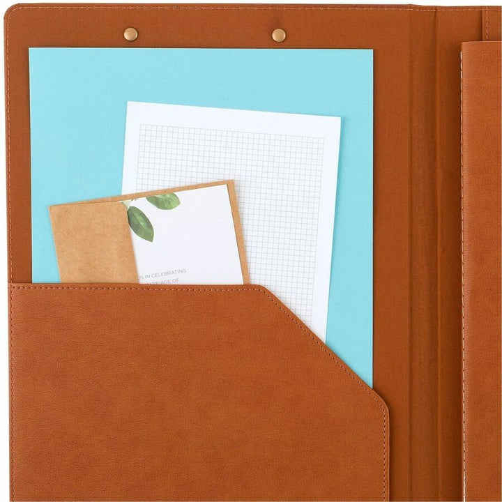 Image of AT-A-GLANCE® Signature Collection Monthly Clipfolio, 11 x 8, Distressed Brown Cover, 13-Month: Jan 2025 to Jan 2026