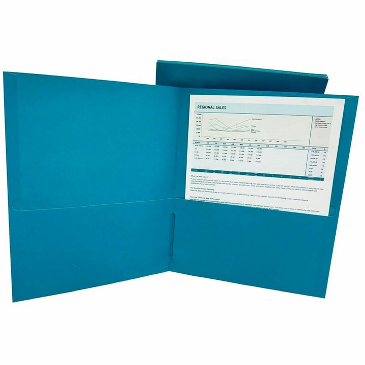 Image of Business Source Portfolio,2-Pocket,125-Sht Cap,8-1/2"x11-1/2",25/BX,TL
