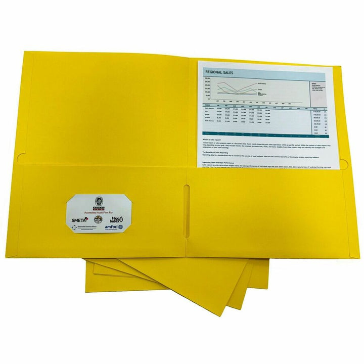 Image of Business Source Portfolio,2-Pocket,125-Sht Cap,8-1/2"x11-1/2",25/BX,YW