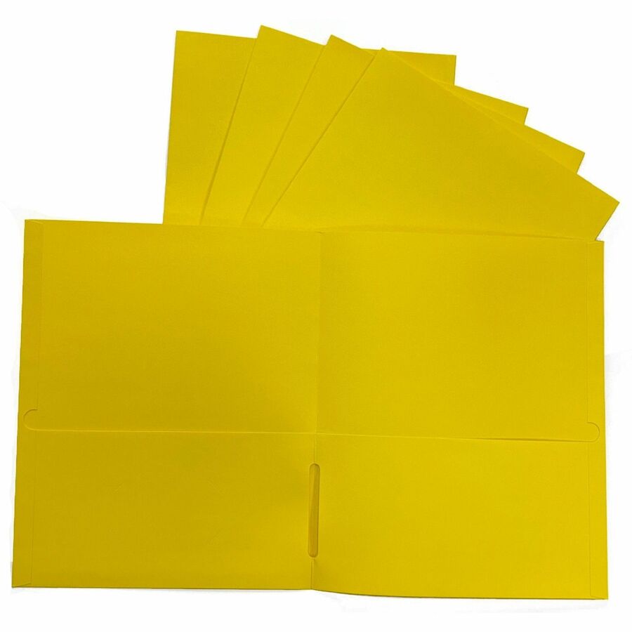 Image of Business Source Portfolio,2-Pocket,125-Sht Cap,8-1/2"x11-1/2",25/BX,YW