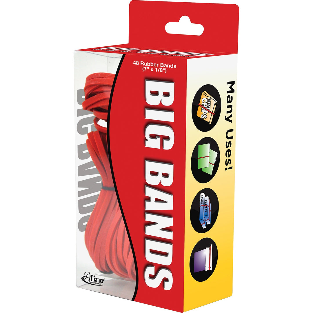 Image of Alliance® Big Bands Rubber Bands, Size 117b, 0.07" Gauge, Red, 48/box