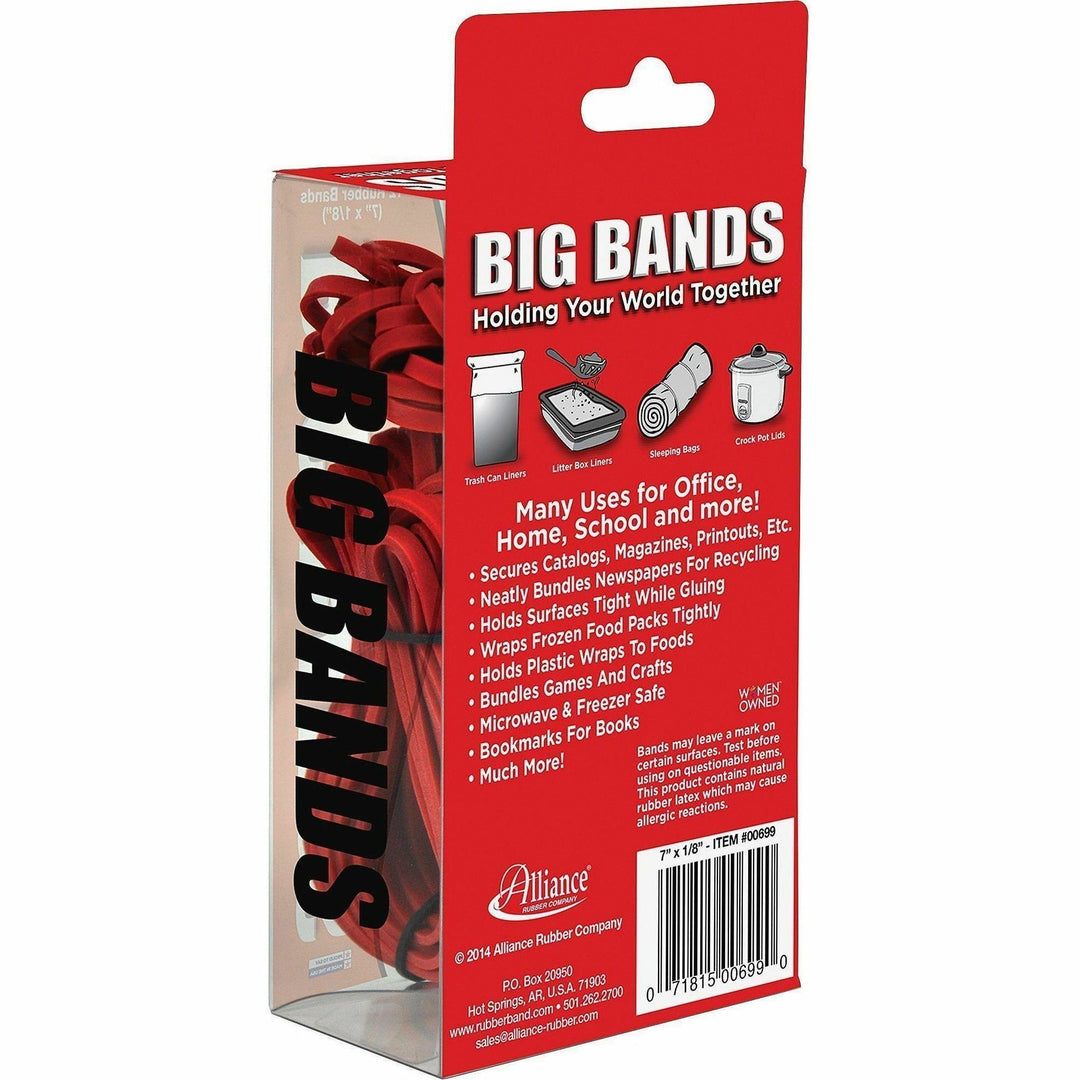 Image of Alliance® Big Bands Rubber Bands, Size 117b, 0.07" Gauge, Red, 48/box