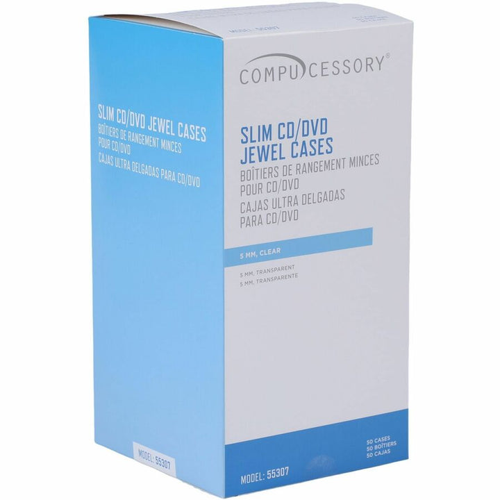 Image of Compucessory 55307 Slim Disc Case, Polypropylene, Clear, Translucent, 50 / Pack
