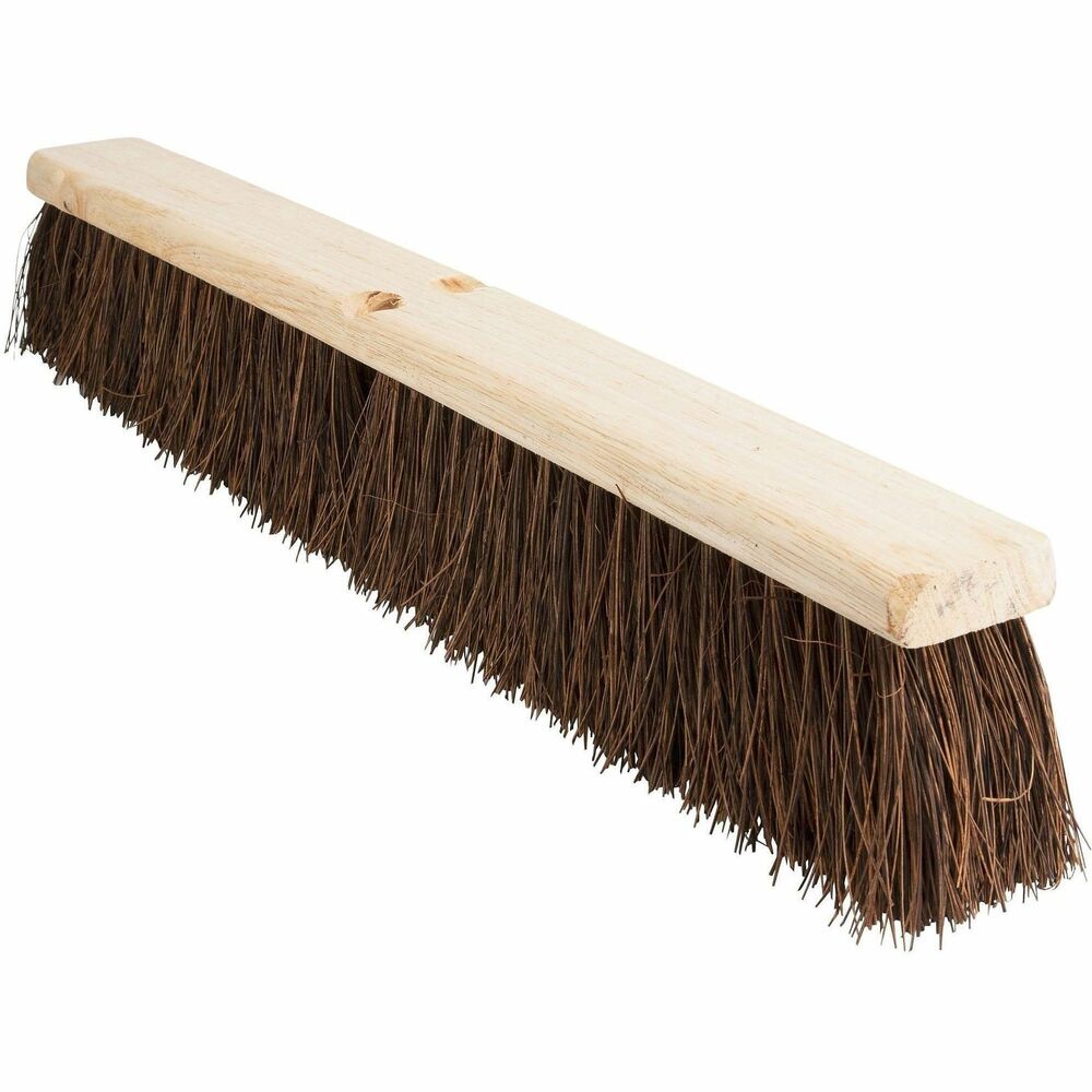 Image of Genuine Joe Push Broom, Palmyra, Indoor/Outdoor, 24", Brown
