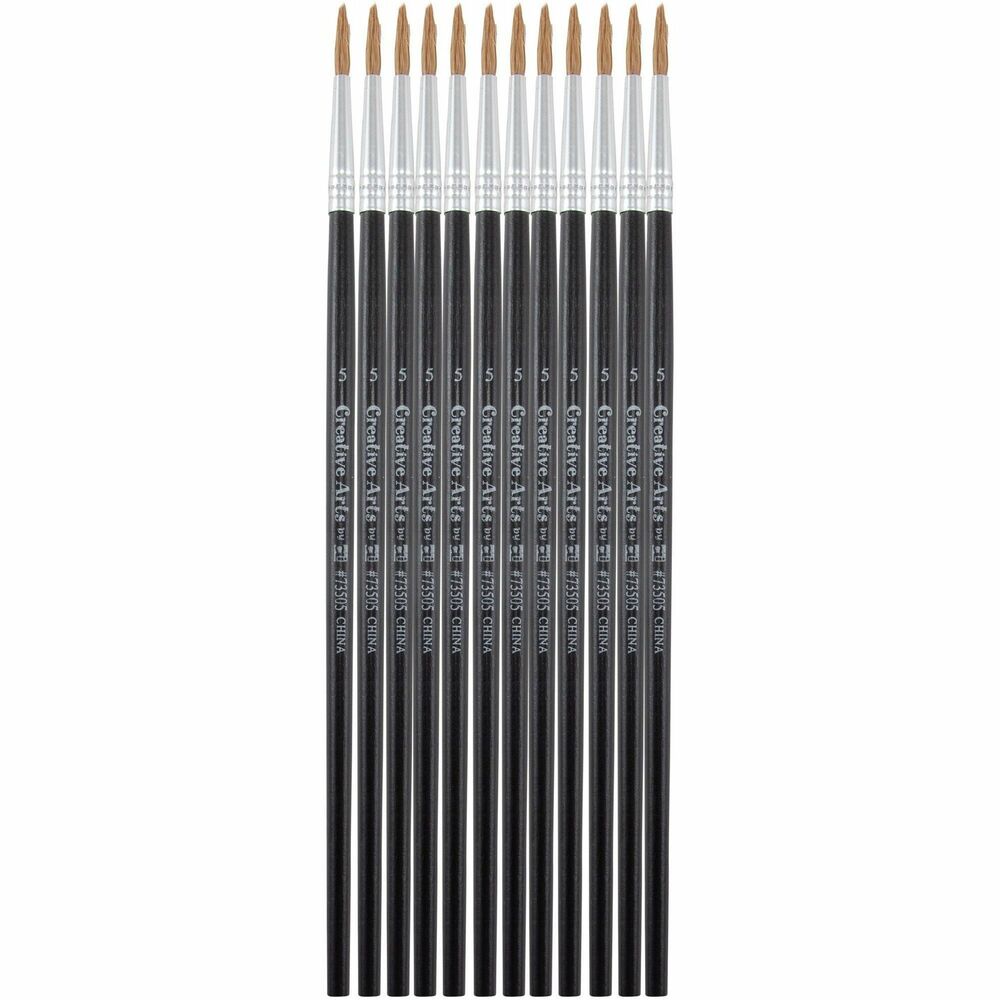 Image of Charles Leonard® Water Color Brush, No. 5, 5/8", 12/PK, Black