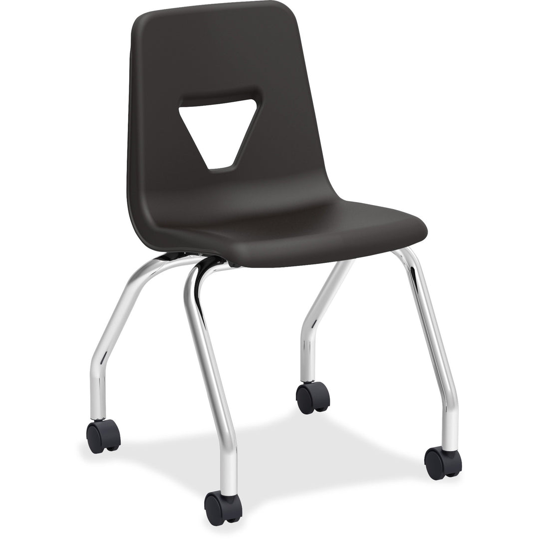 Image of Lorell Mobile Chairs, 4-Leg Base, 18-1/2"x21"x30", 2/CT, Black