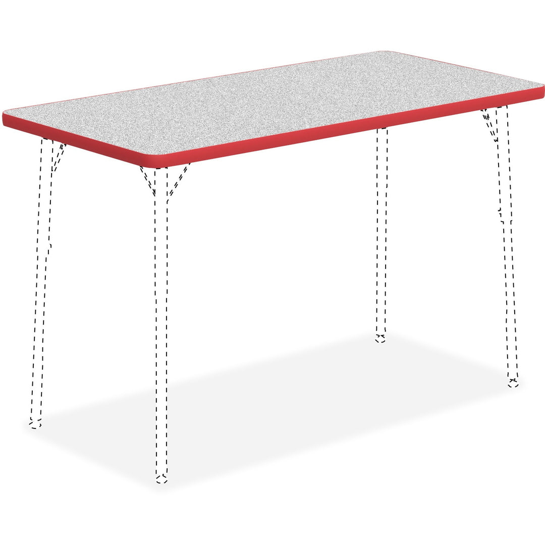 Image of Lorell Tabletop, Rectangular, Laminate, 24"x48", Gray/Red