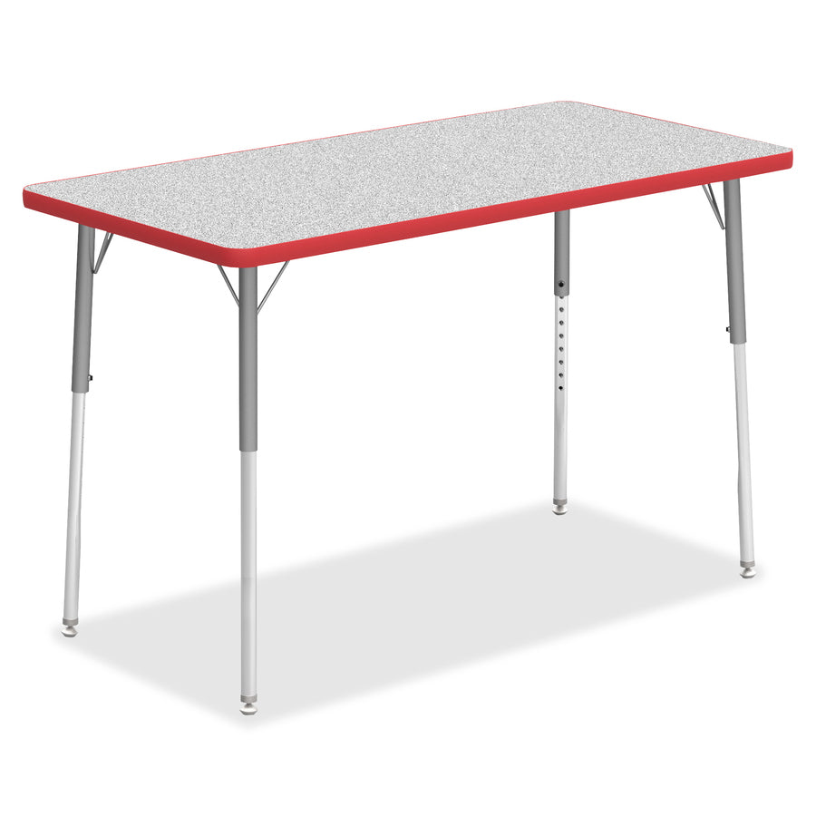 Image of Lorell Tabletop, Rectangular, Laminate, 24"x48", Gray/Red