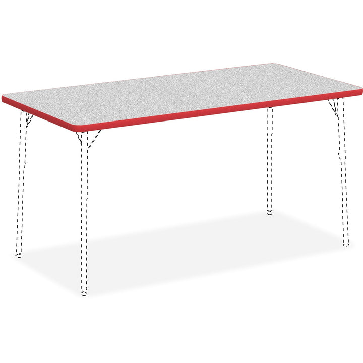 Image of Lorell Tabletop, Rectangular, Laminate, 30"x60", Gray/Red