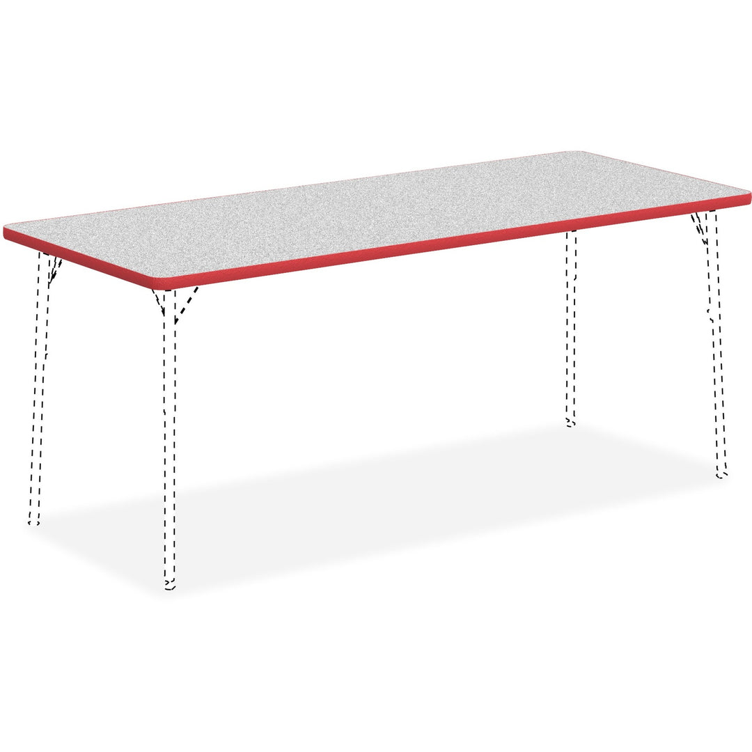 Image of Lorell Tabletop, Rectangular, Laminate, 30"x72", Gray/Red