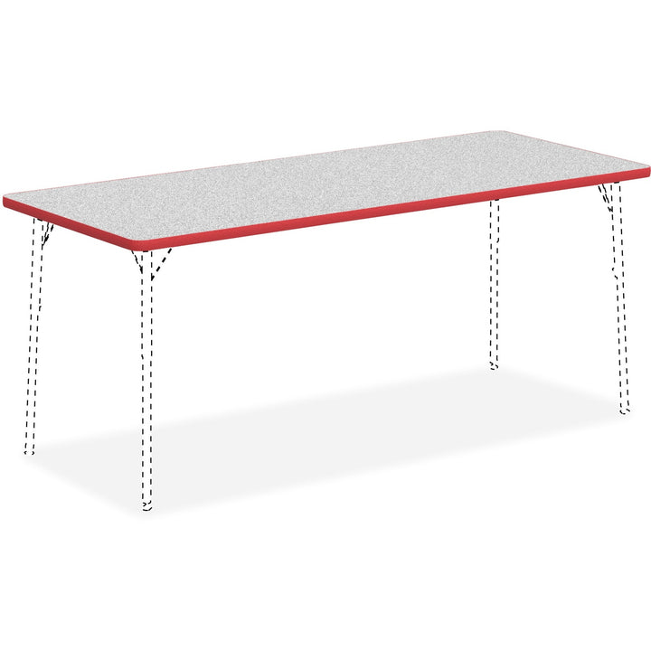 Image of Lorell Tabletop, Rectangular, Laminate, 30"x72", Gray/Red