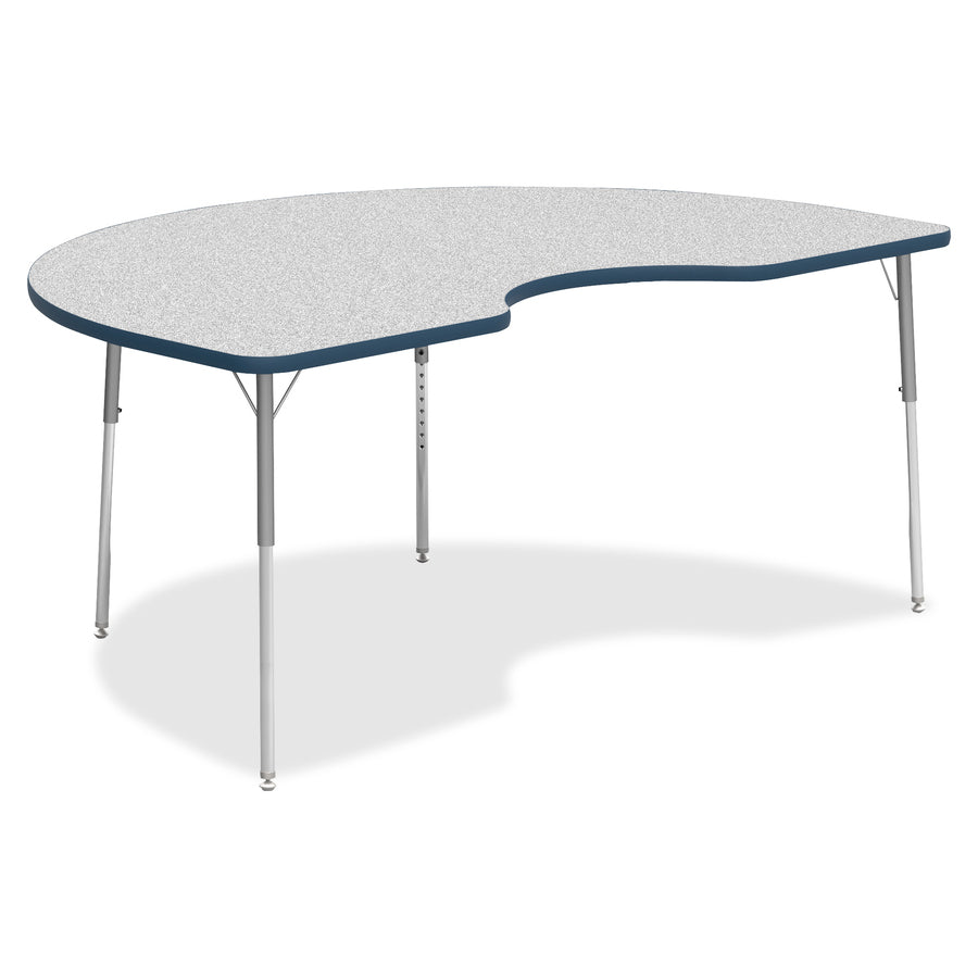 Image of Lorell Tabletop, Kidney, Laminate, 48"x72", Gray/Navy
