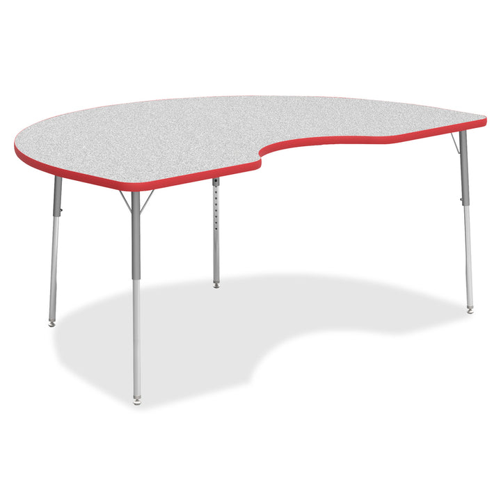 Image of Lorell Tabletop, Kidney, Laminate, 48"x72", Gray/Red