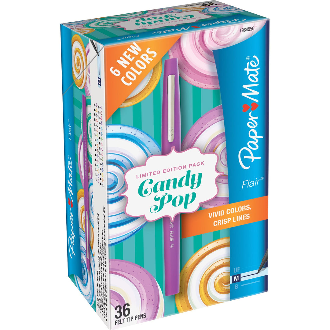 Image of Paper Mate® Flair Candy Pop Porous Point Pen, Stick, Medium 0.7 Mm, Assorted Ink And Barrel Colors, 36/pack