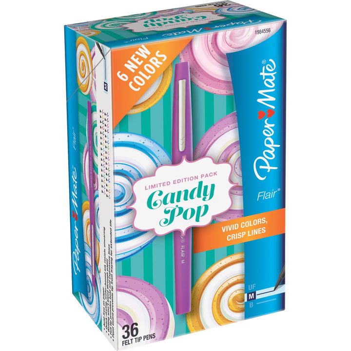 Image of Paper Mate 1984556 Flair Candy Pop Limited Edition Felt Tip Pen, 0.7 mm Pen Point, Assorted Ink, Felt Tip, 36 / Box