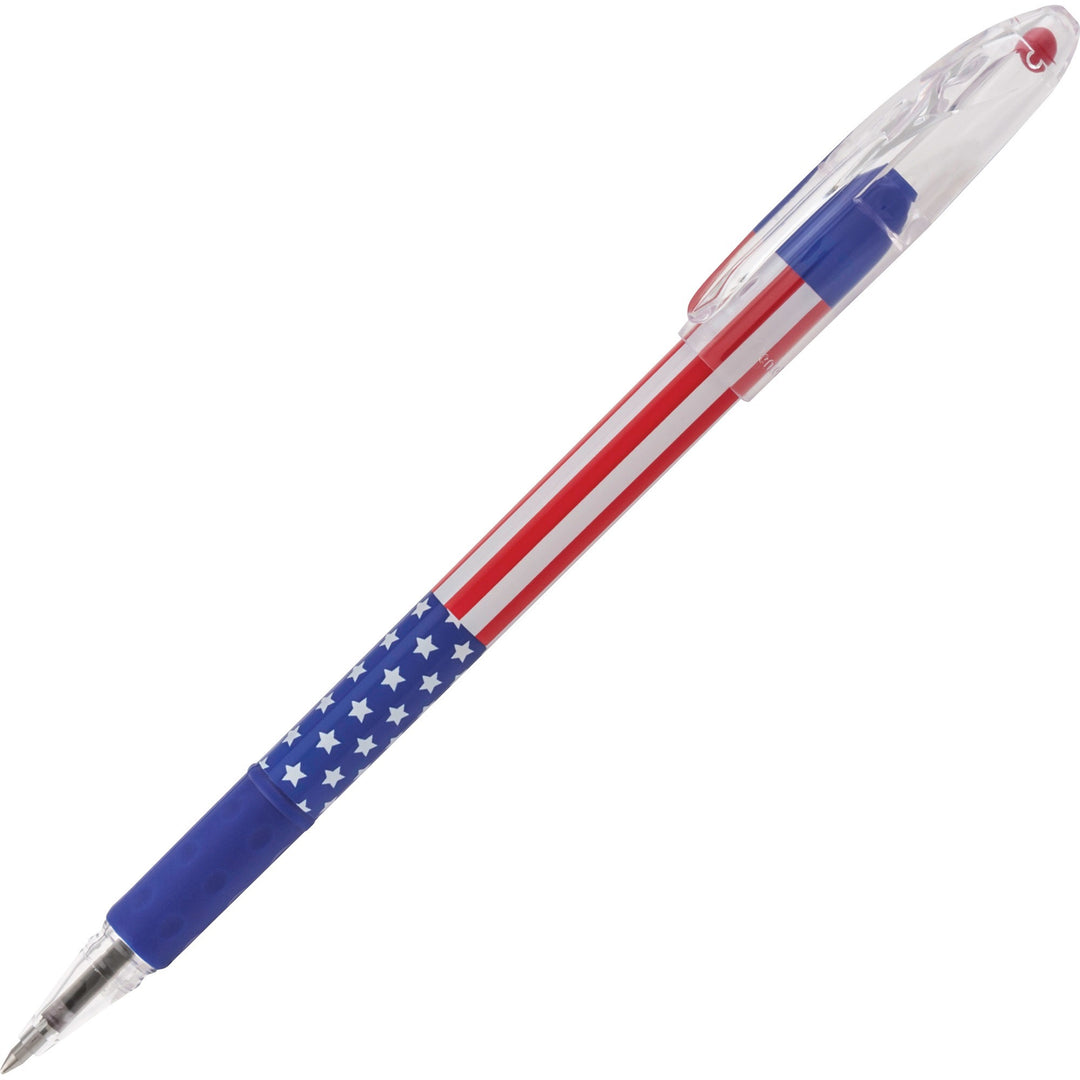 Image of Pentel® R.s.v.p. Stars And Stripes Ballpoint Pen, Stick, Fine 0.7 Mm, Black Ink, Red/white/blue Barrel, Dozen