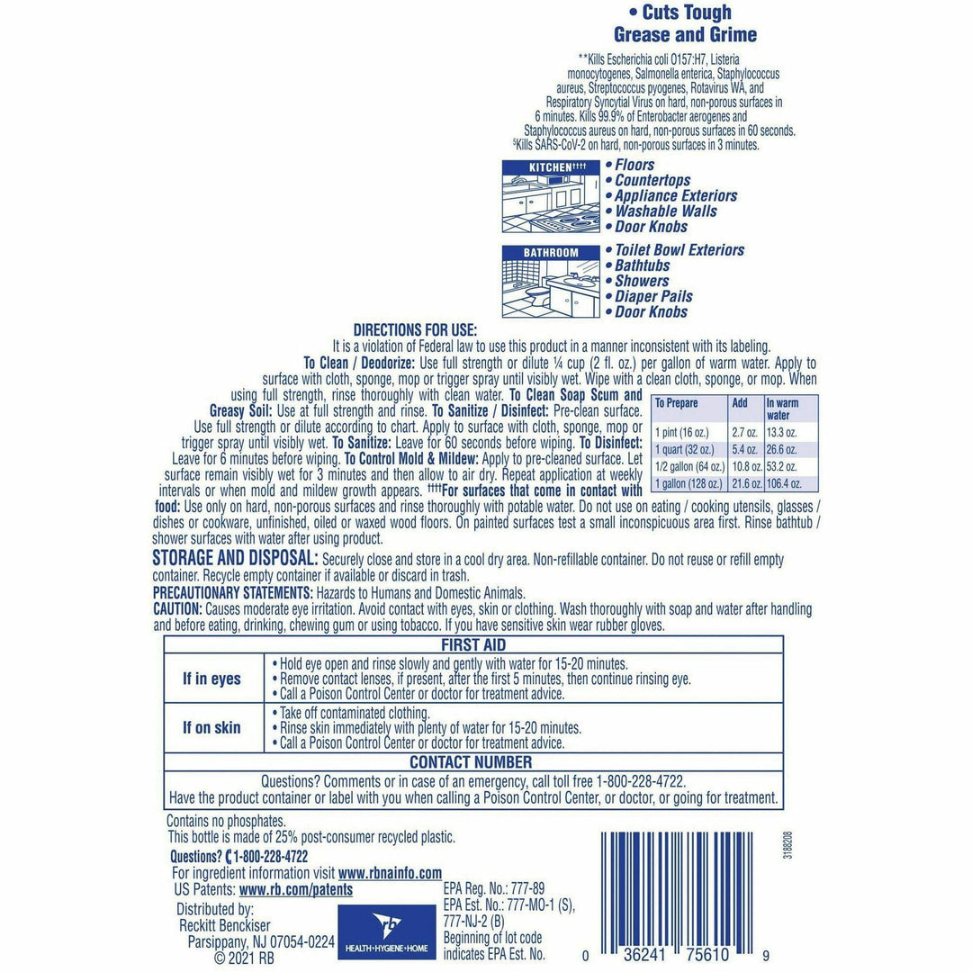 Image of Lysol 77617 Clean/Fresh Lemon Cleaner