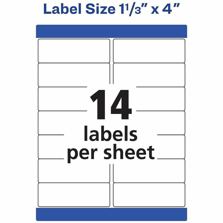 Image of Avery® Mailing Labels, Weatherproof, 1-1/3"x4", 7000/BX, WE