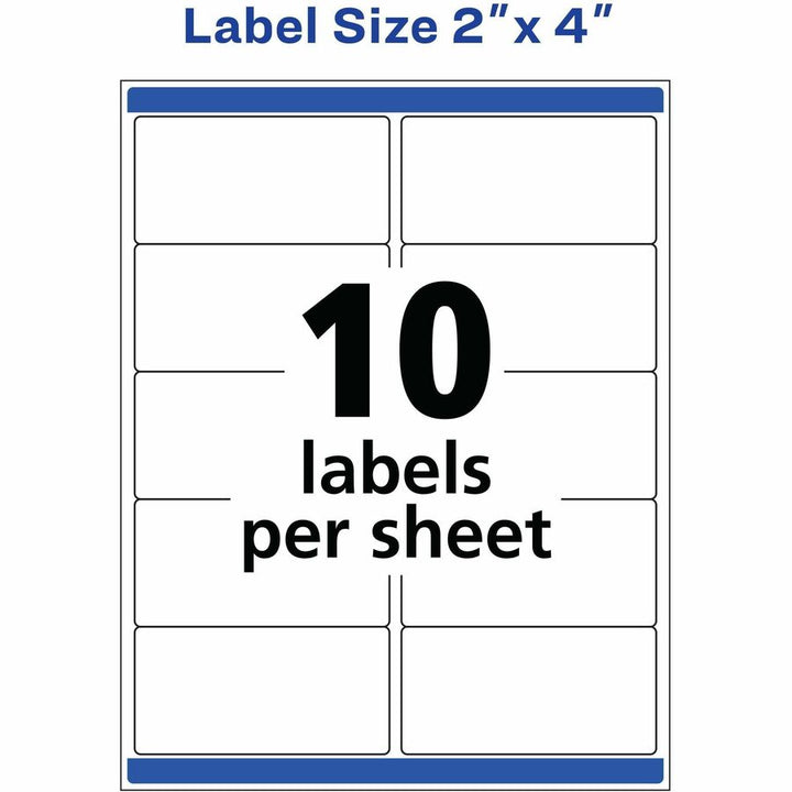 Image of Avery® Mailing Labels, Weatherproof, 2"x4", 5000/BX, WE