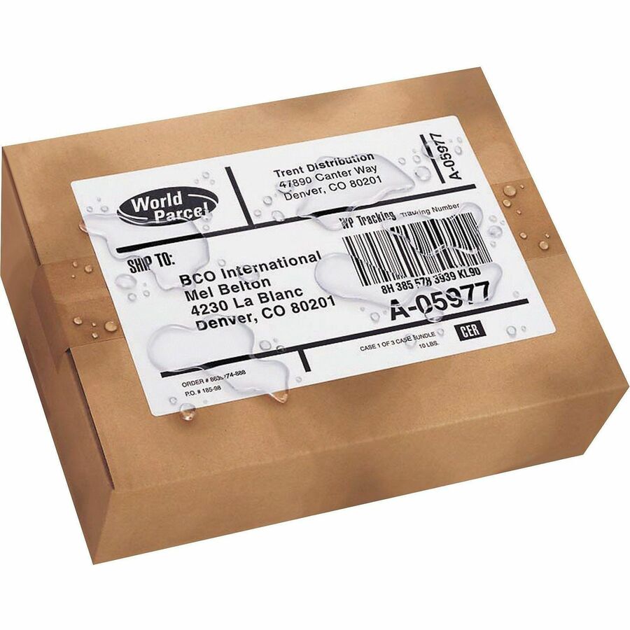 Image of Avery® Waterproof Shipping Labels With Trueblock Technology, Laser Printers, 5.5 X 8.5, White, 2/sheet, 500 Sheets/box
