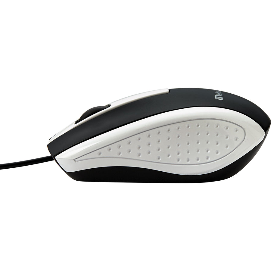 Image of Verbatim® Mouse, Optical, Corded, f/PCs & Macs, White/Black