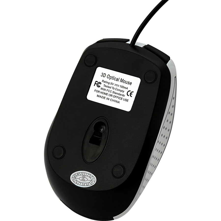 Image of Verbatim® Mouse, Optical, Corded, f/PCs & Macs, White/Black