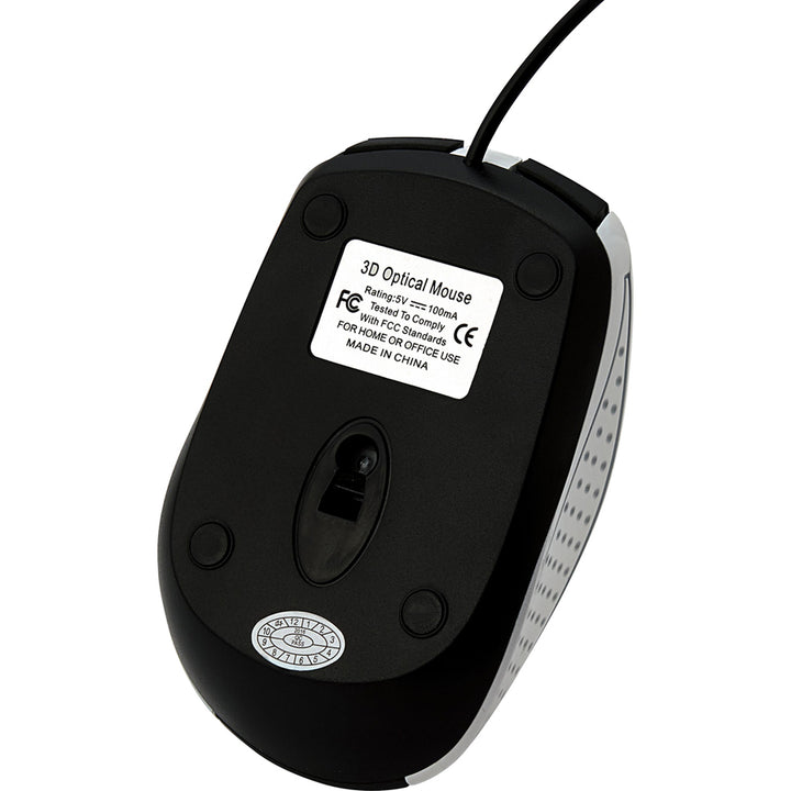 Image of Verbatim® Mouse, Optical, Corded, f/PCs & Macs, White/Black