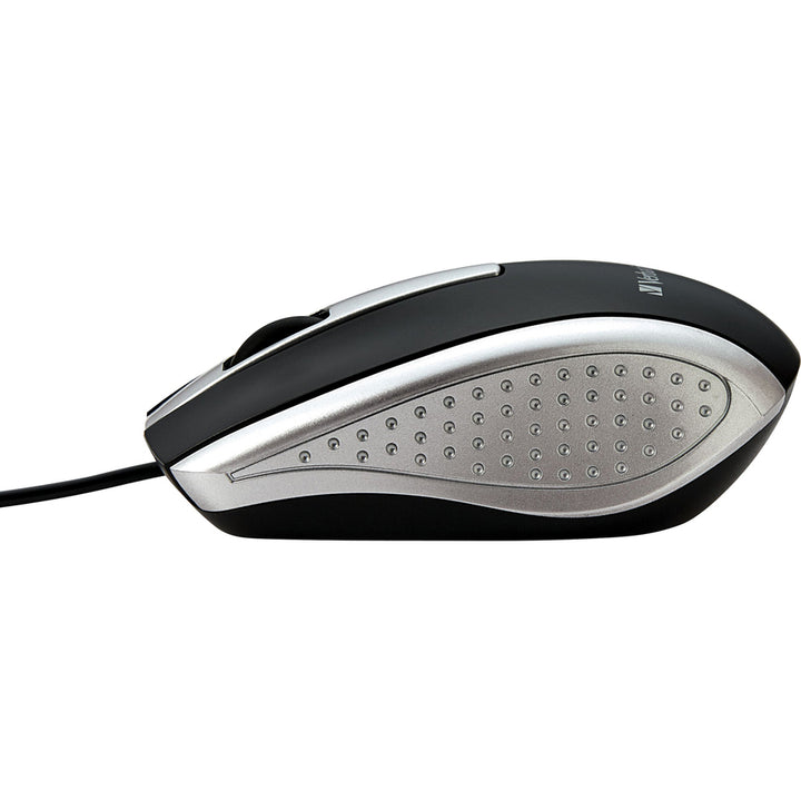 Image of Verbatim® Mouse, Optical, Corded, f/PCs & Macs, Silver/Black
