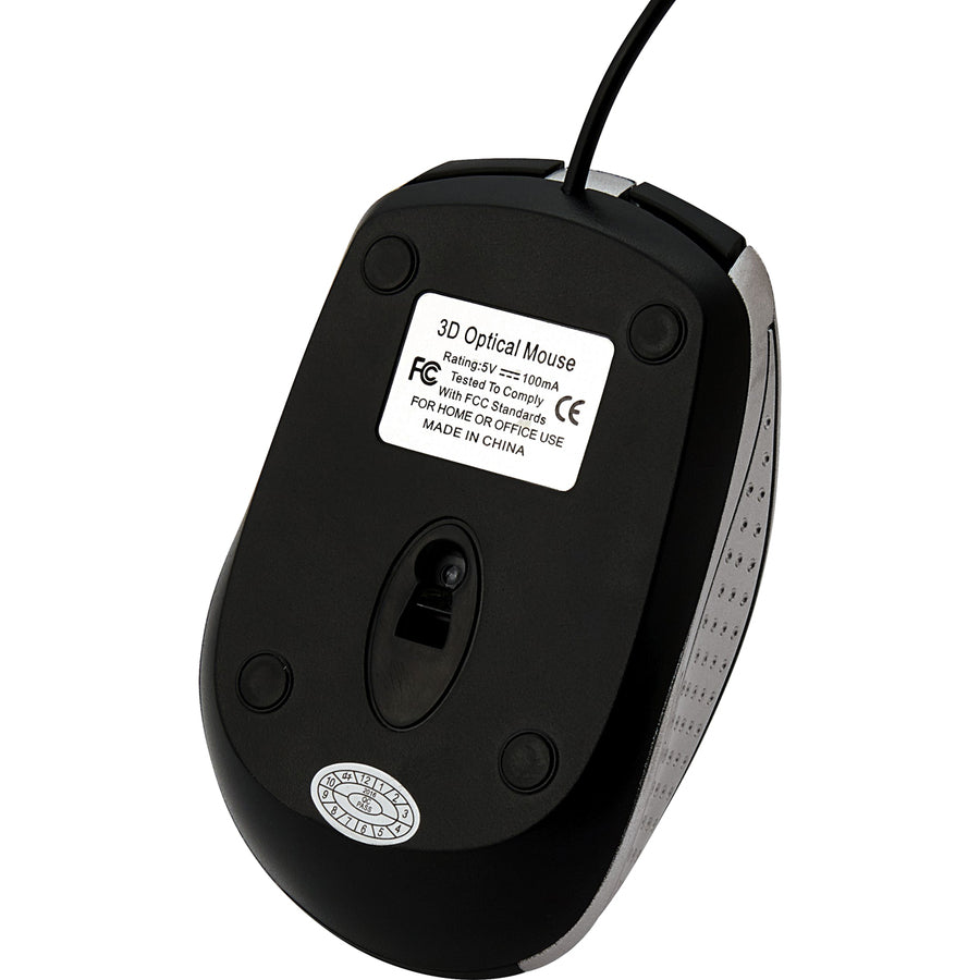 Image of Verbatim® Mouse, Optical, Corded, f/PCs & Macs, Silver/Black