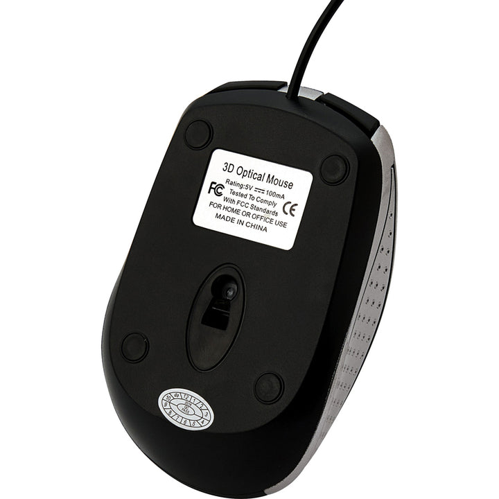 Image of Verbatim® Mouse, Optical, Corded, f/PCs & Macs, Silver/Black