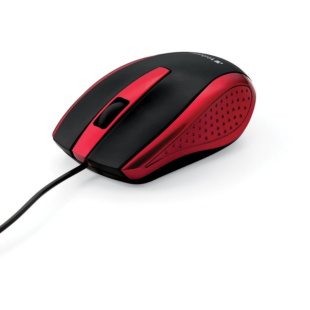 Image of Verbatim® Mouse, Optical, Corded, f/PCs & Macs, Red/Black