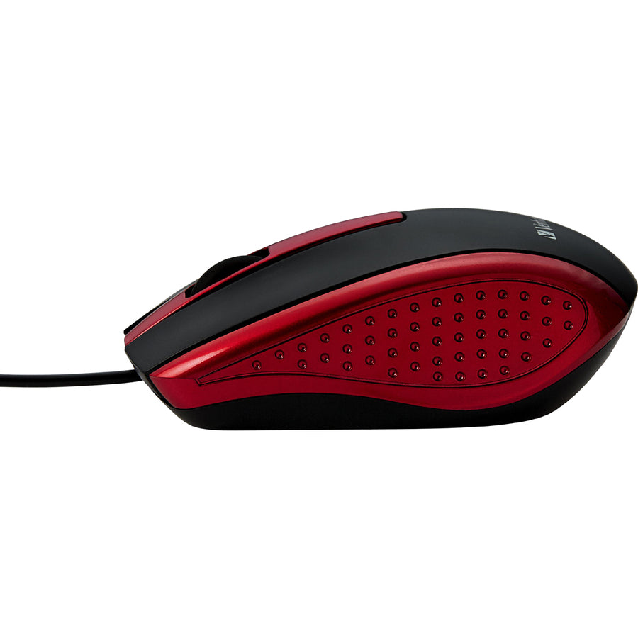 Image of Verbatim® Mouse, Optical, Corded, f/PCs & Macs, Red/Black