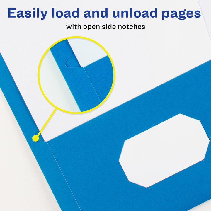 Image of Avery® 2-Pocket Folder,Letter-size,20Sh/Pocket,125/CT,Light Blue