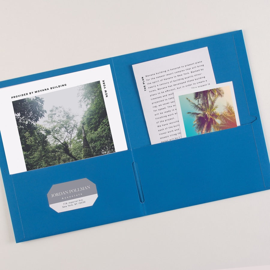 Image of Avery® 2-Pocket Folder,Letter-size,20Sh/Pocket,125/CT,Light Blue