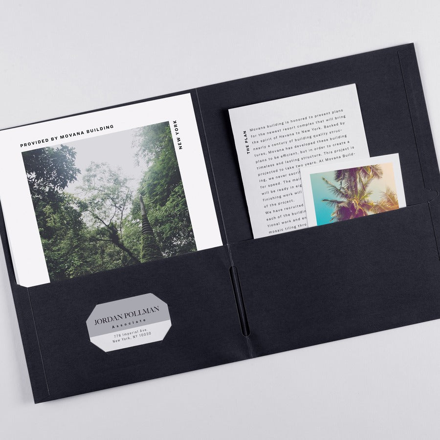 Image of Avery® 2-Pocket Folder, Letter-size, 20Sh/Pocket, 125/CT, Black