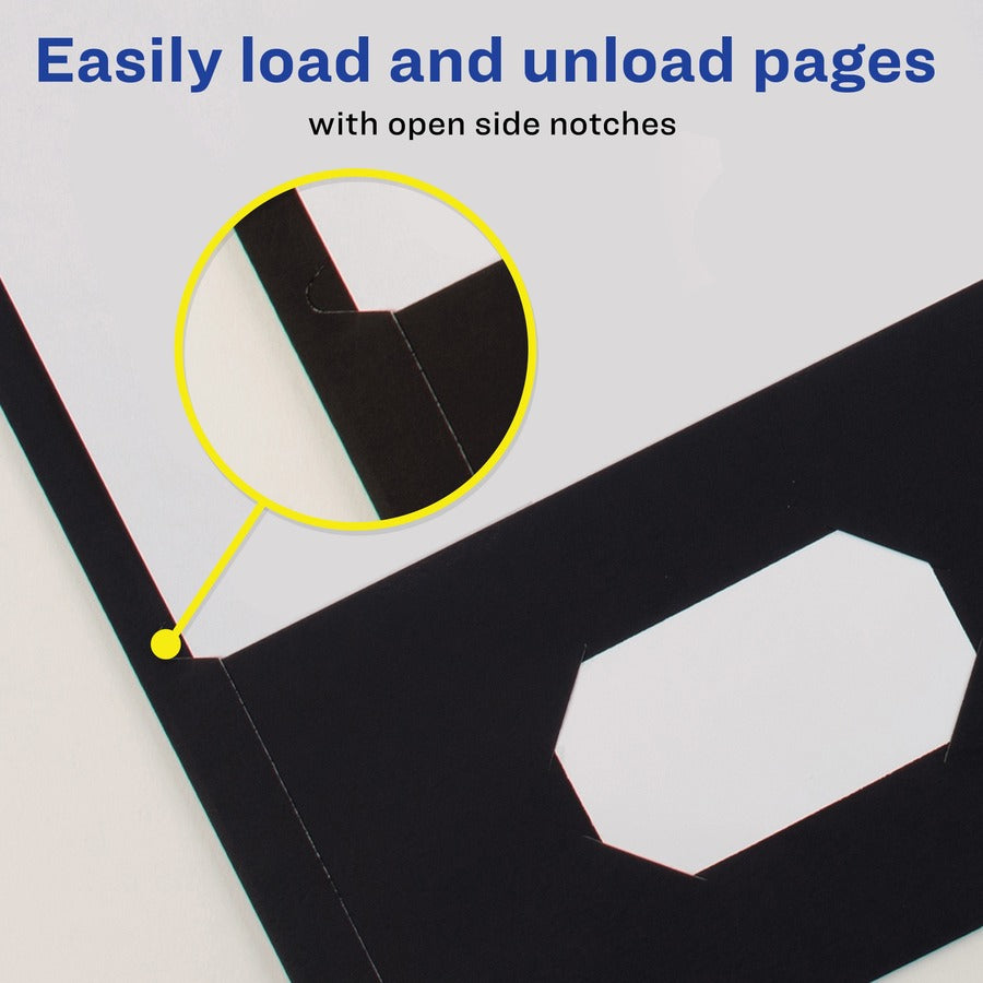 Image of Avery® 2-Pocket Folder, Letter-size, 20Sh/Pocket, 125/CT, Black