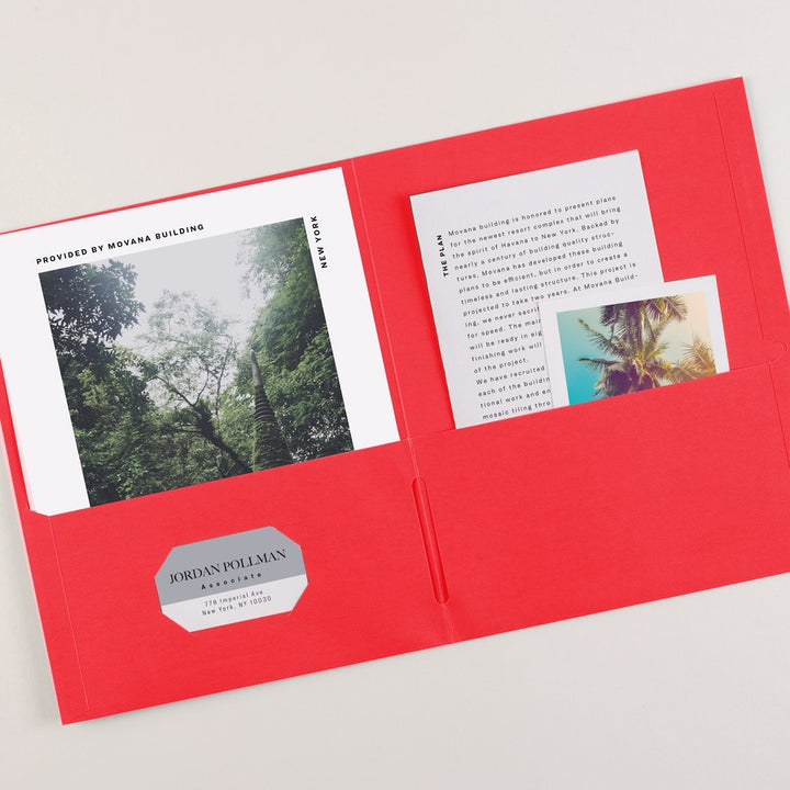 Image of Avery® 2-Pocket Folder, Letter-size, 20Sh/Pocket, 125/CT, Red