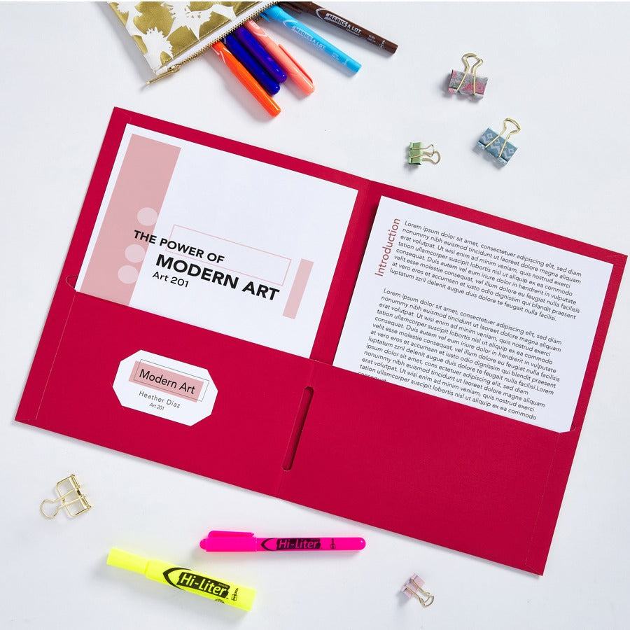 Image of Avery® 2-Pocket Folder, Letter-size, 20Sh/Pocket, 125/CT, Red