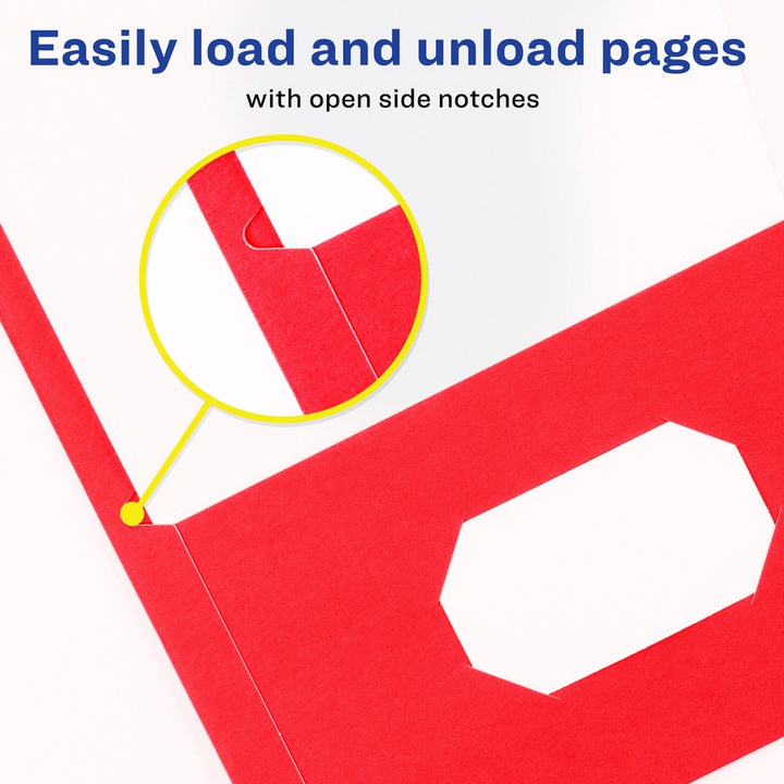 Image of Avery® 2-Pocket Folder, Letter-size, 20Sh/Pocket, 125/CT, Red