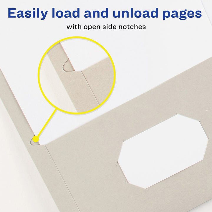 Image of Avery® 2-Pocket Folder, Letter-size, 20Sh/Pocket, 125/CT, Gray