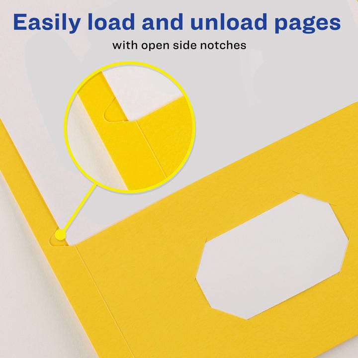 Image of Avery® 2-Pocket Folder, Letter-size, 20Sh/Pocket, 125/CT, Yellow