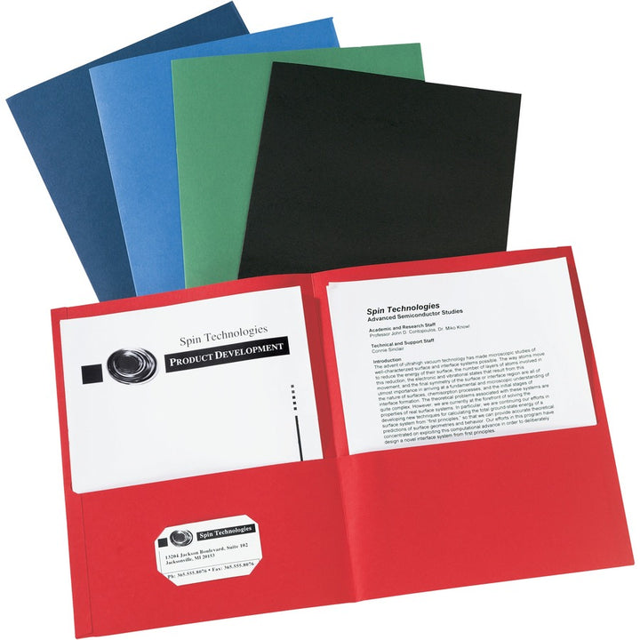Image of Avery® 2-Pocket Folder, Letter-size, 20Sh/Pocket, 125/CT, Assorted