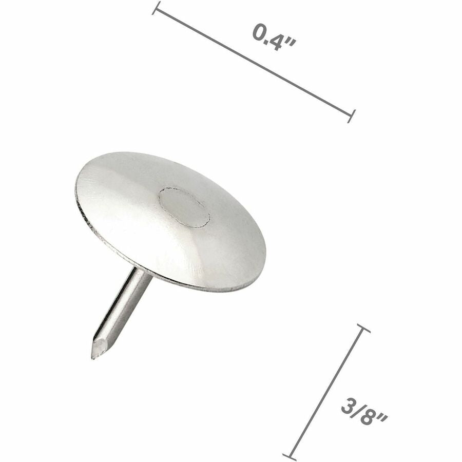 Image of Lorell Thumbtacks, 3/8"Dia Shank, 5/16"L, 1000/BX, Silver
