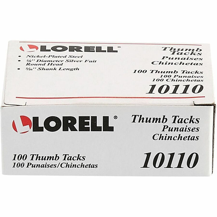 Image of Lorell Thumbtacks, 3/8"Dia Shank, 5/16"L, 1000/BX, Silver