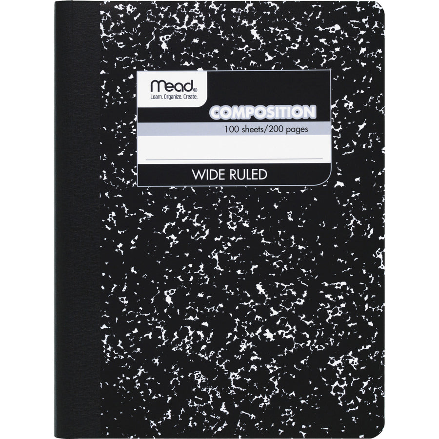 Image of Mead® Composition Book,100 Shts,7-1/2"x9-3/4",BK 12/CT, Marble