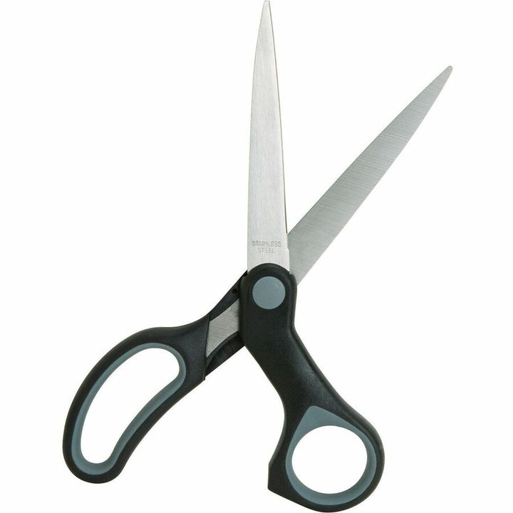 Image of Sparco Straight Scissors, Rubber Handles, 8" Straight, 3/BD, Black