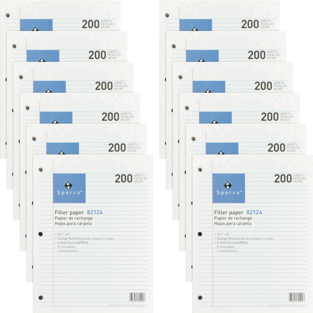 Image of Sparco 82124BD 3-hole Punched Filler Paper