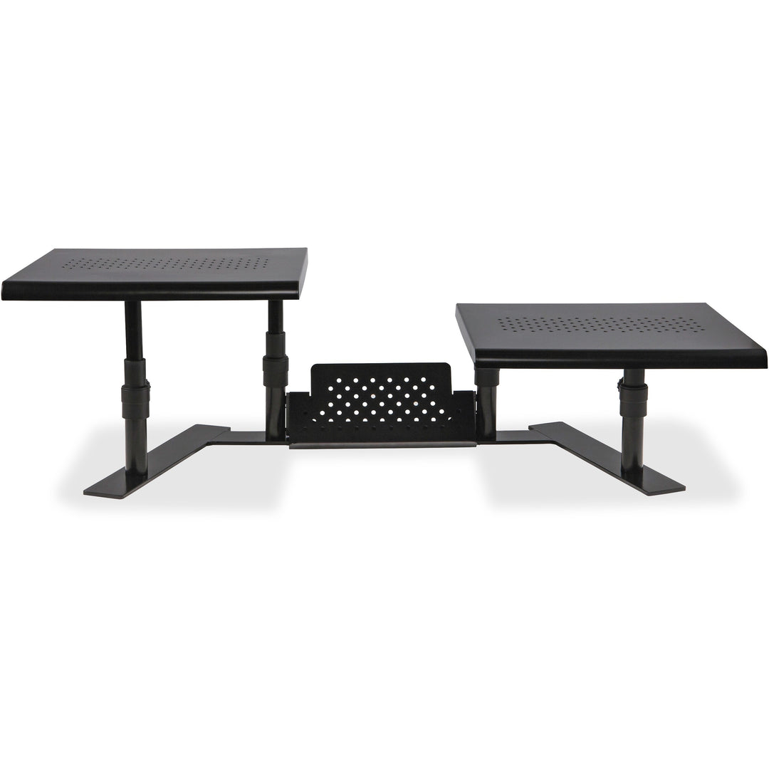 Image of Allsop® Metal Art Ergotwin Dual Monitor Stand, 25.6 To 33.1 X 12.6 X 6.2 To 8.6, Black, Supports 20 Lb/shelf